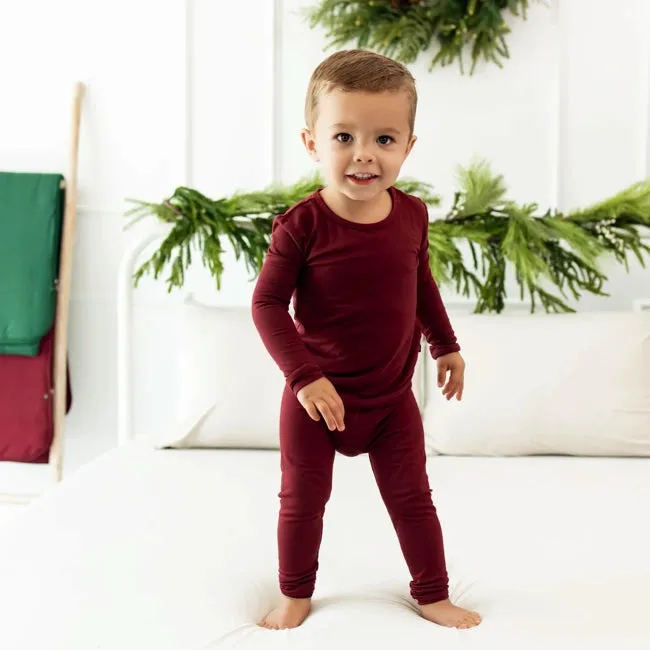 Kyte Baby Long Sleeve Toddler Pajama Set in Burgundy