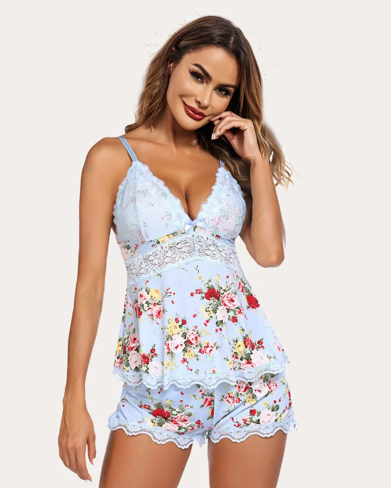 Lace Nightwear Pajamas Lounge Sets