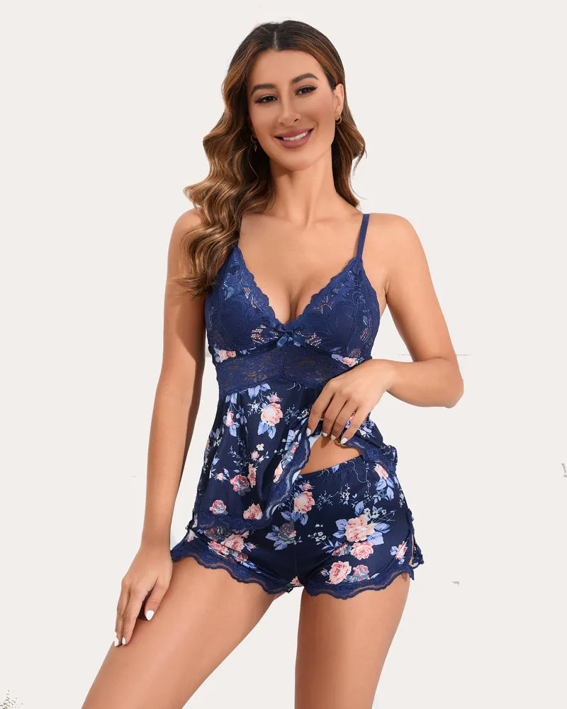 Lace Nightwear Pajamas Lounge Sets