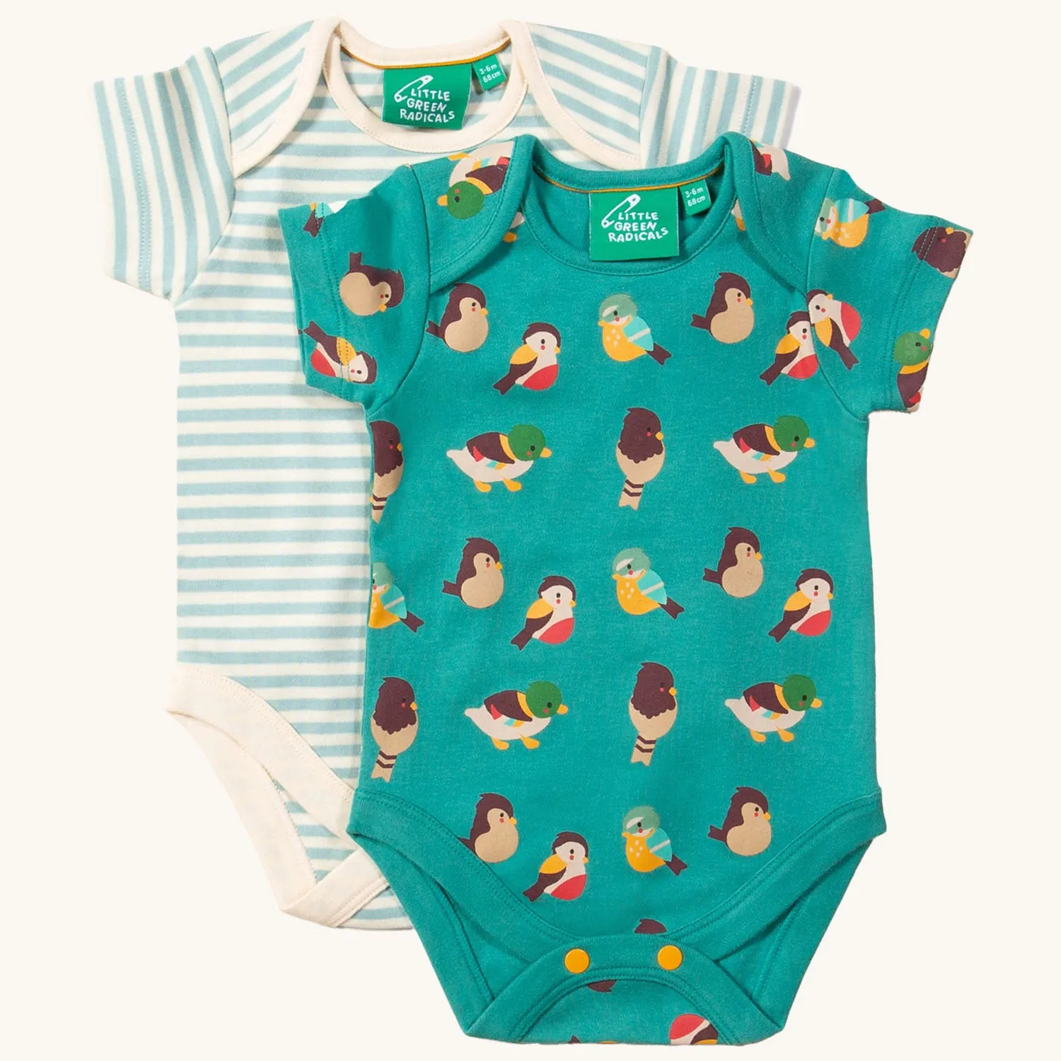 LGR Garden Birds Organic Baby Body Set - 2 Pack