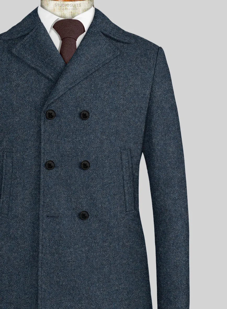 Light Weight Bond Blue Tweed Pea Coat