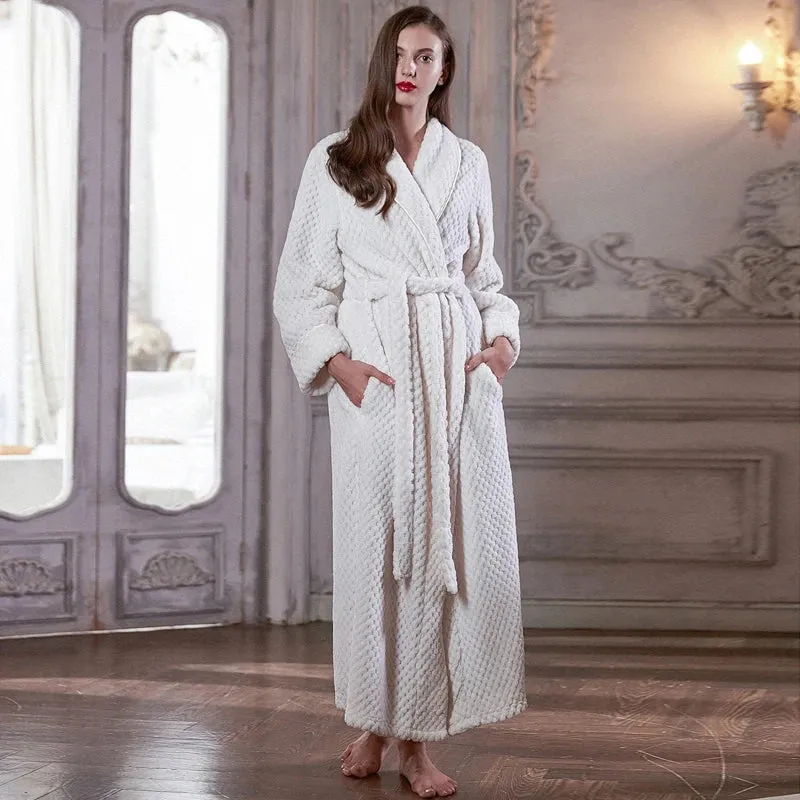 Long Thermal Flannel Robe