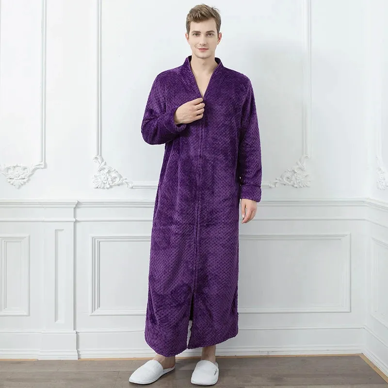 Long Thermal Flannel Robe