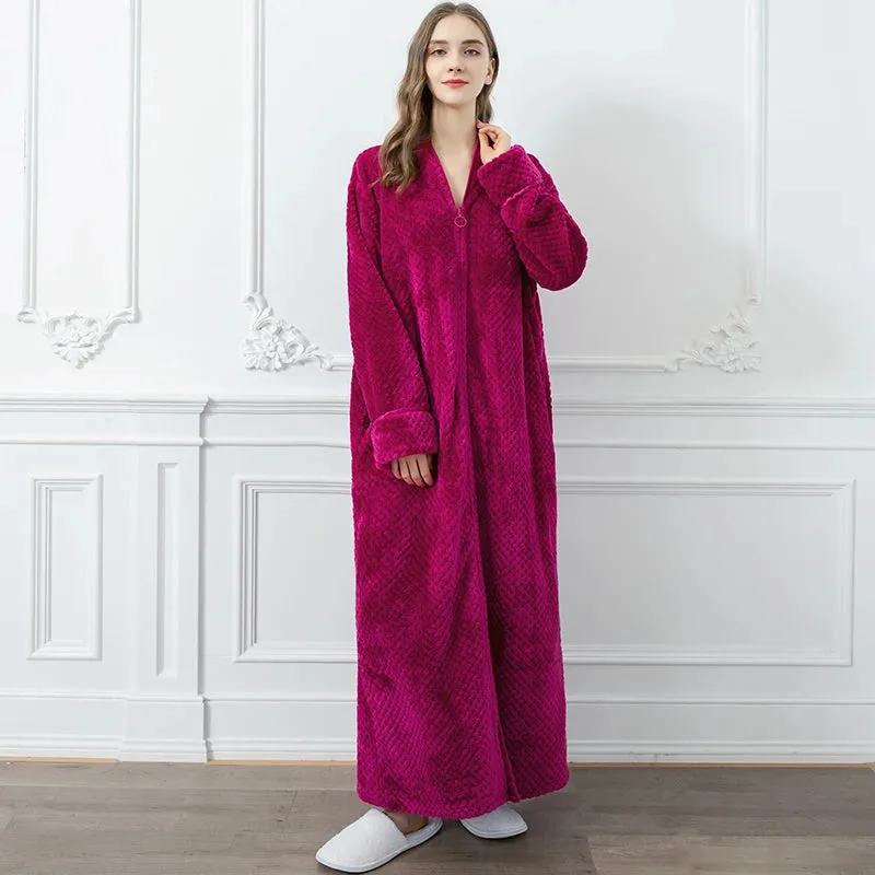 Long Thermal Flannel Robe