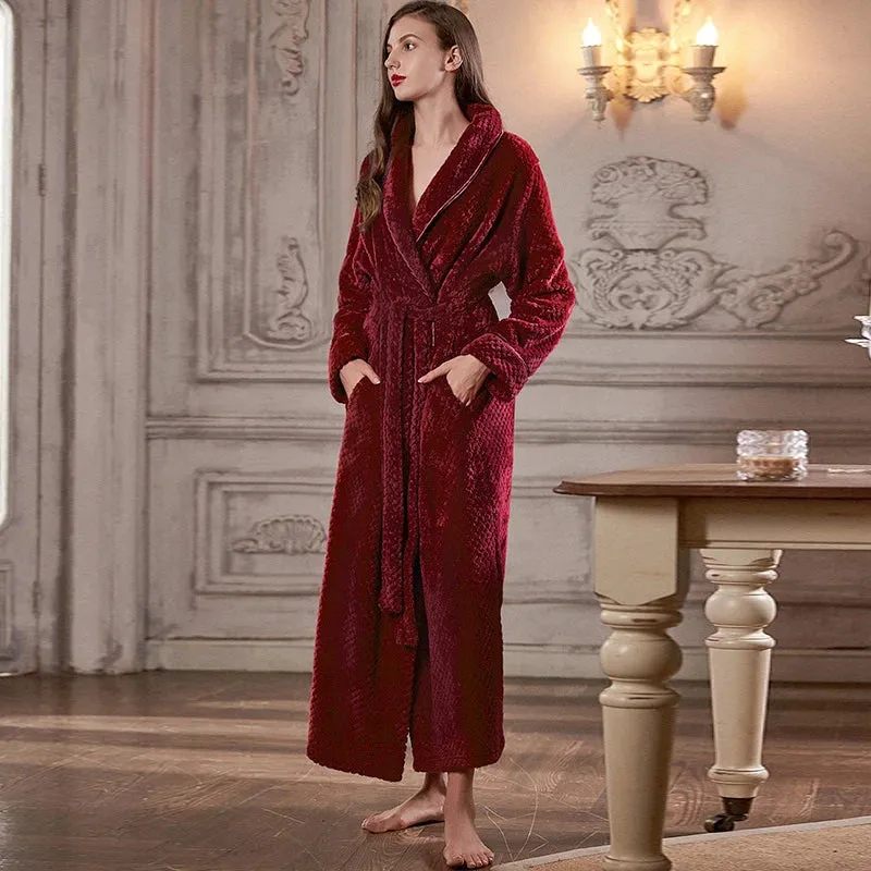 Long Thermal Flannel Robe