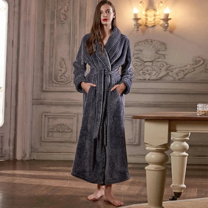 Long Thermal Flannel Robe