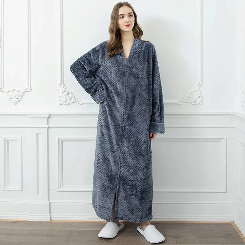 Long Thermal Flannel Robe