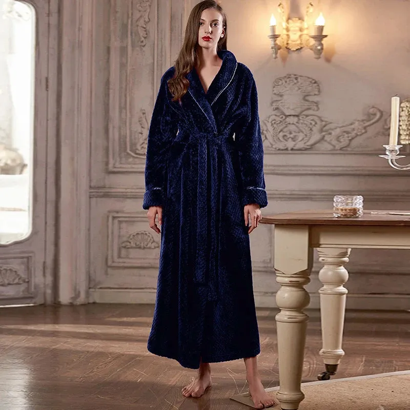 Long Thermal Flannel Robe