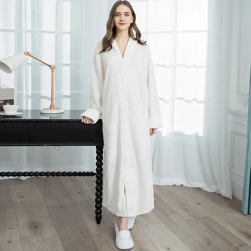 Long Thermal Flannel Robe