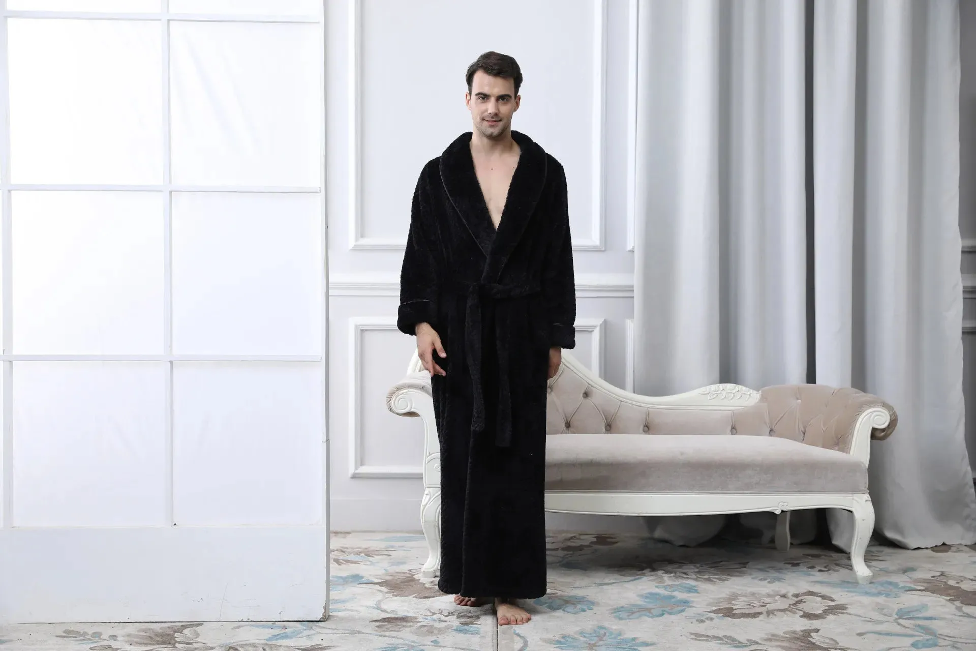 Long Thermal Flannel Robe