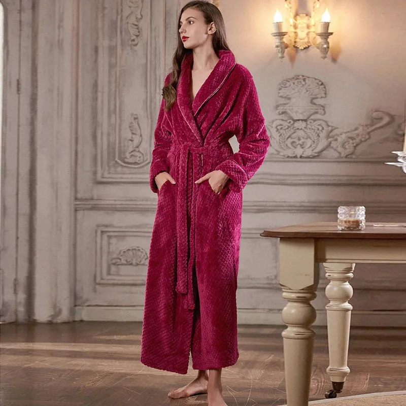 Long Thermal Flannel Robe