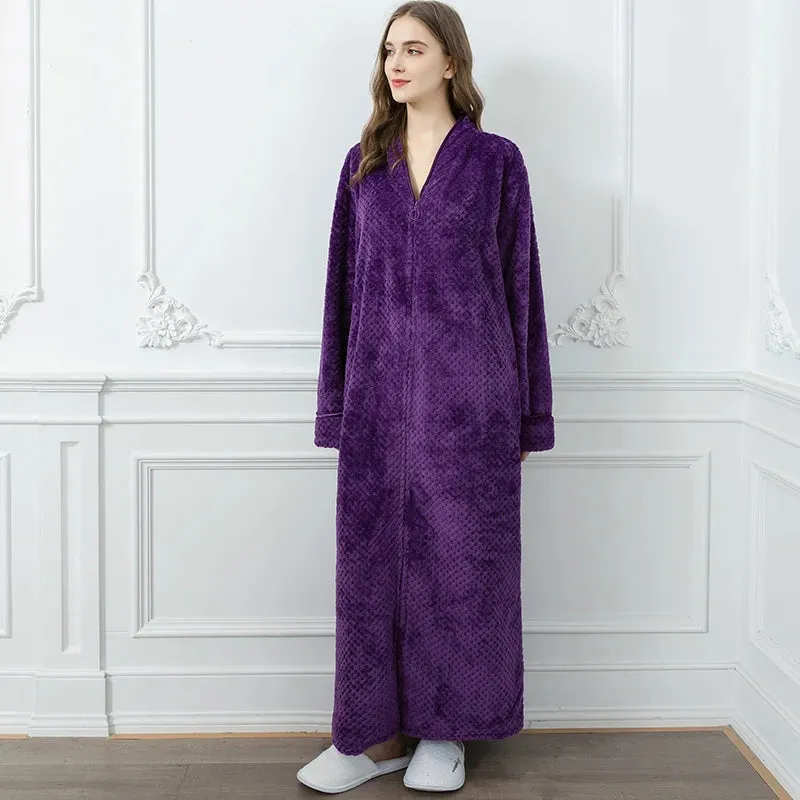 Long Thermal Flannel Robe