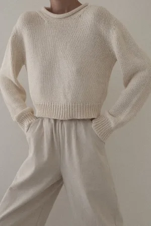 Mare Rolled Neck Sweater - Ivory