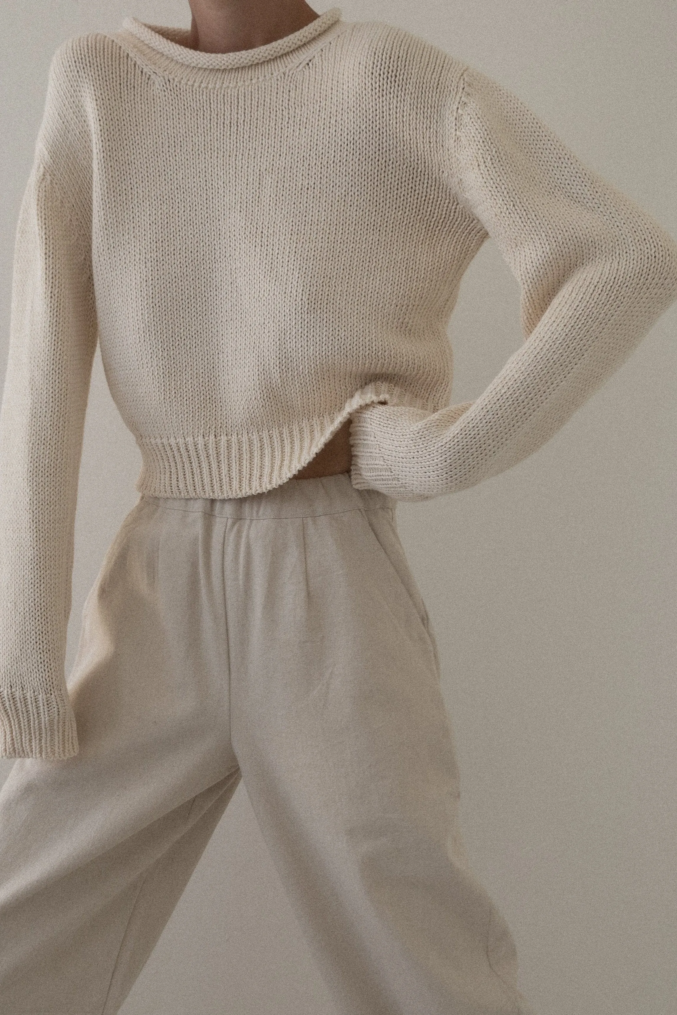 Mare Rolled Neck Sweater - Ivory