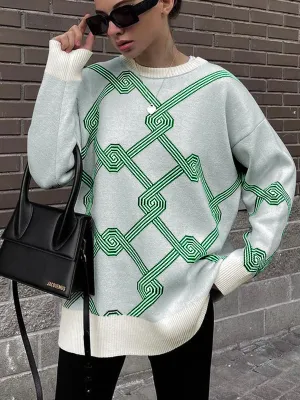 Maze Game Graceful Oversized Sweater