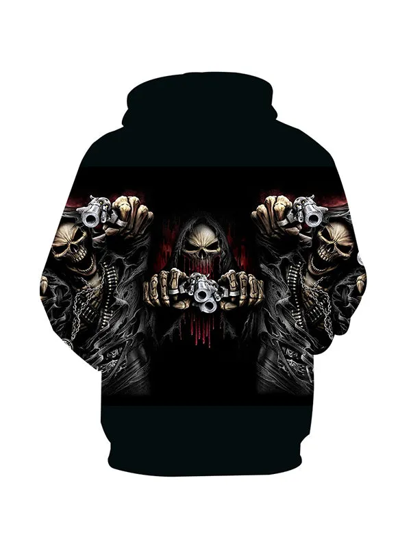 Men's Horror The Big Three Skull Graphic Print Hoodies