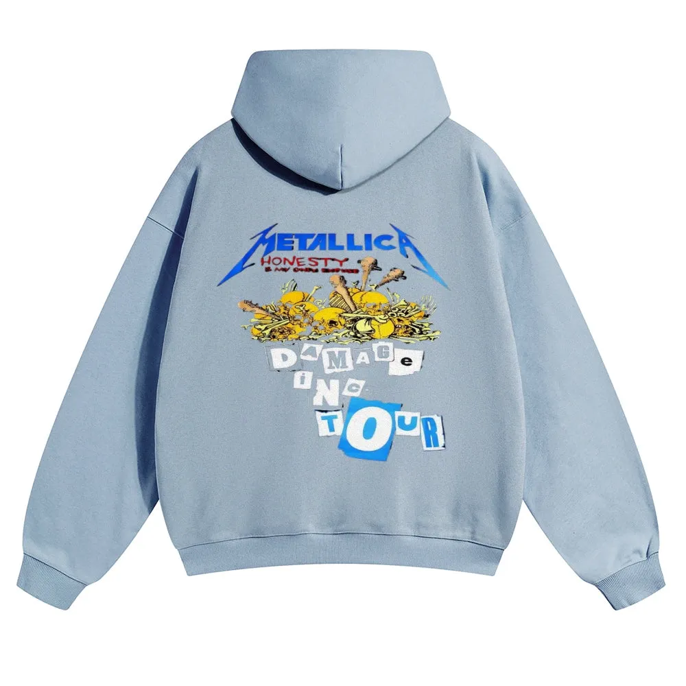 Mens Vintage Metallica Skeleton Hoodies