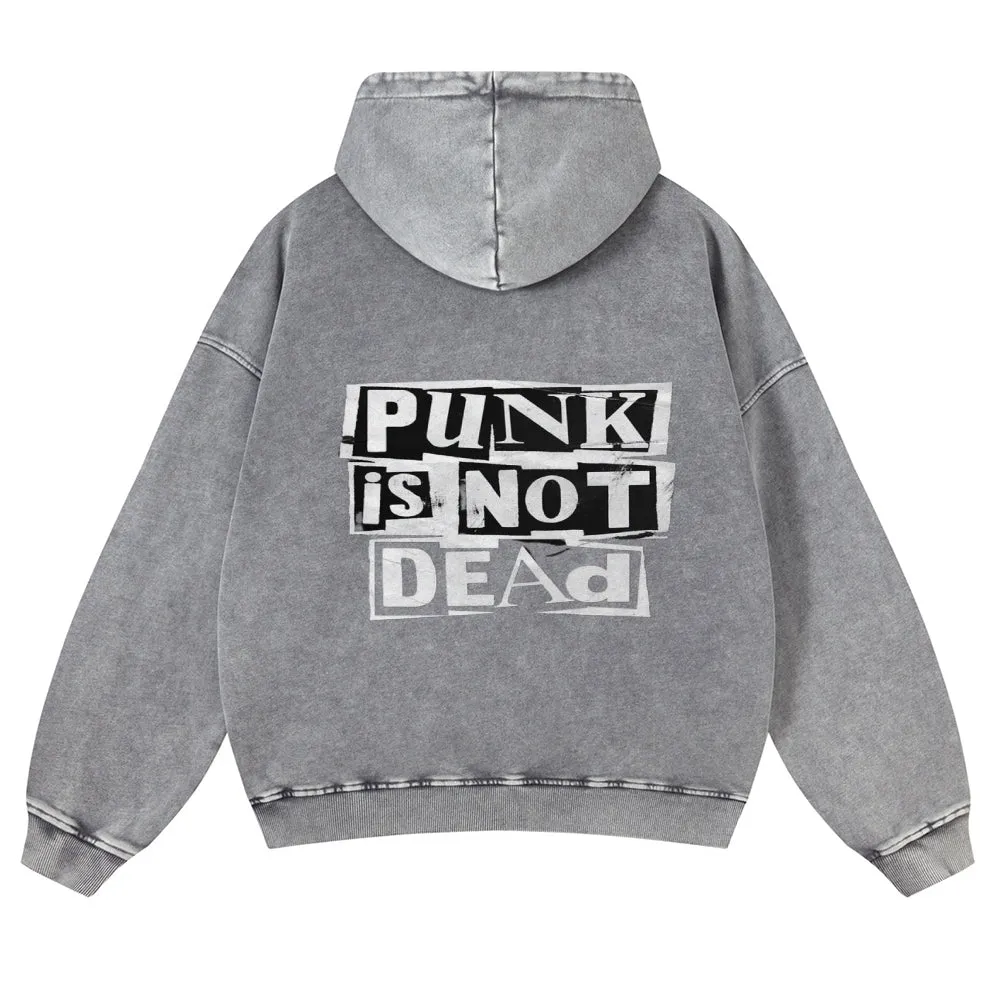 Mens Vintage Punk is Not Dead Hoodies