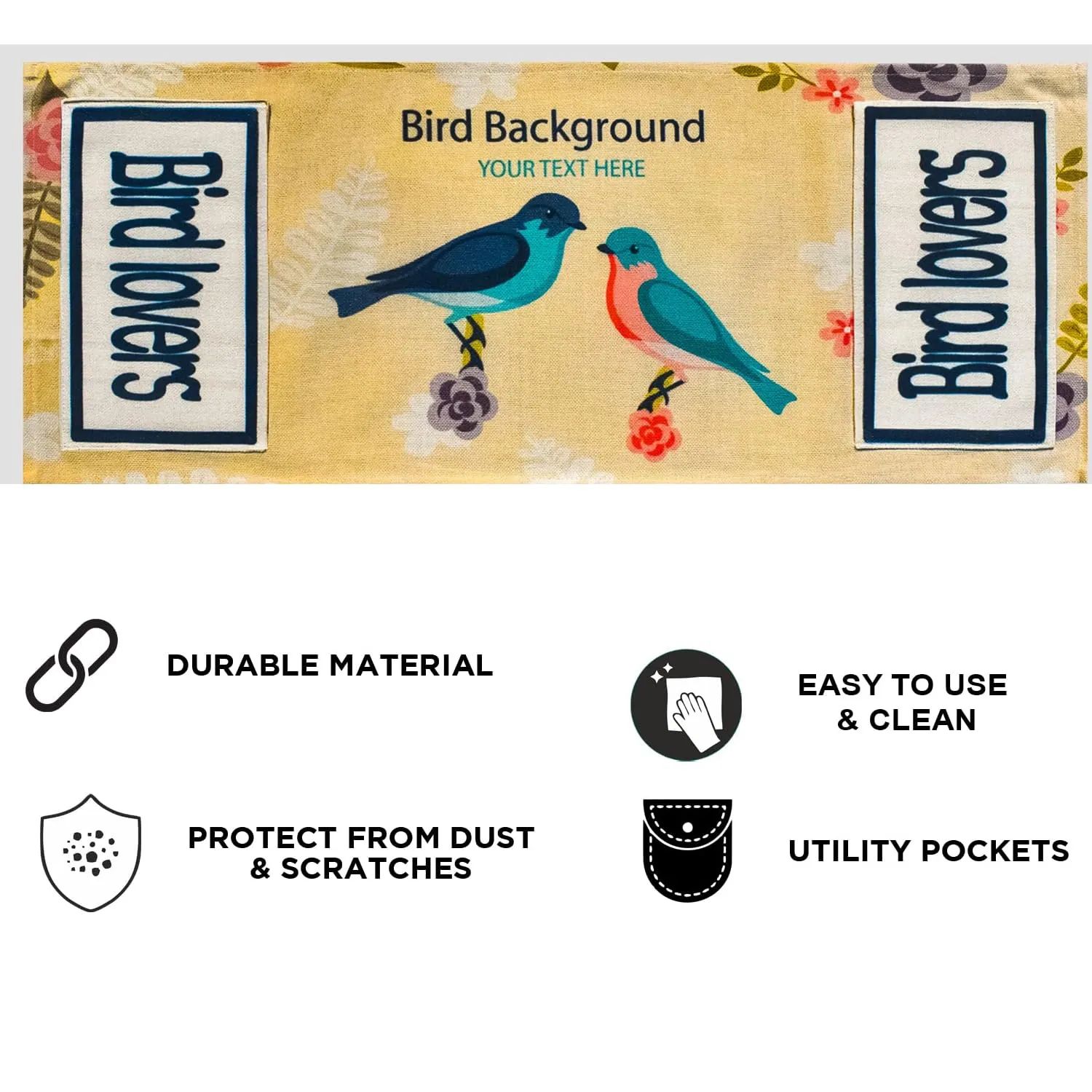 Microwave/Oven Top Cotton Cover (FABKUC) | Birds