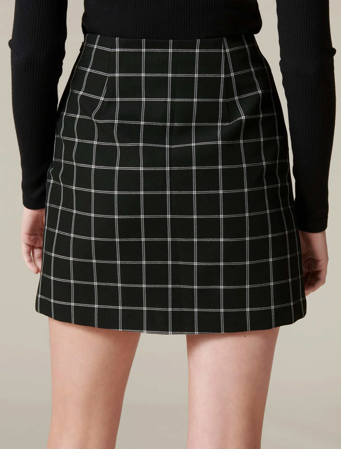 Naomi Windowpane Check Mini Skirt