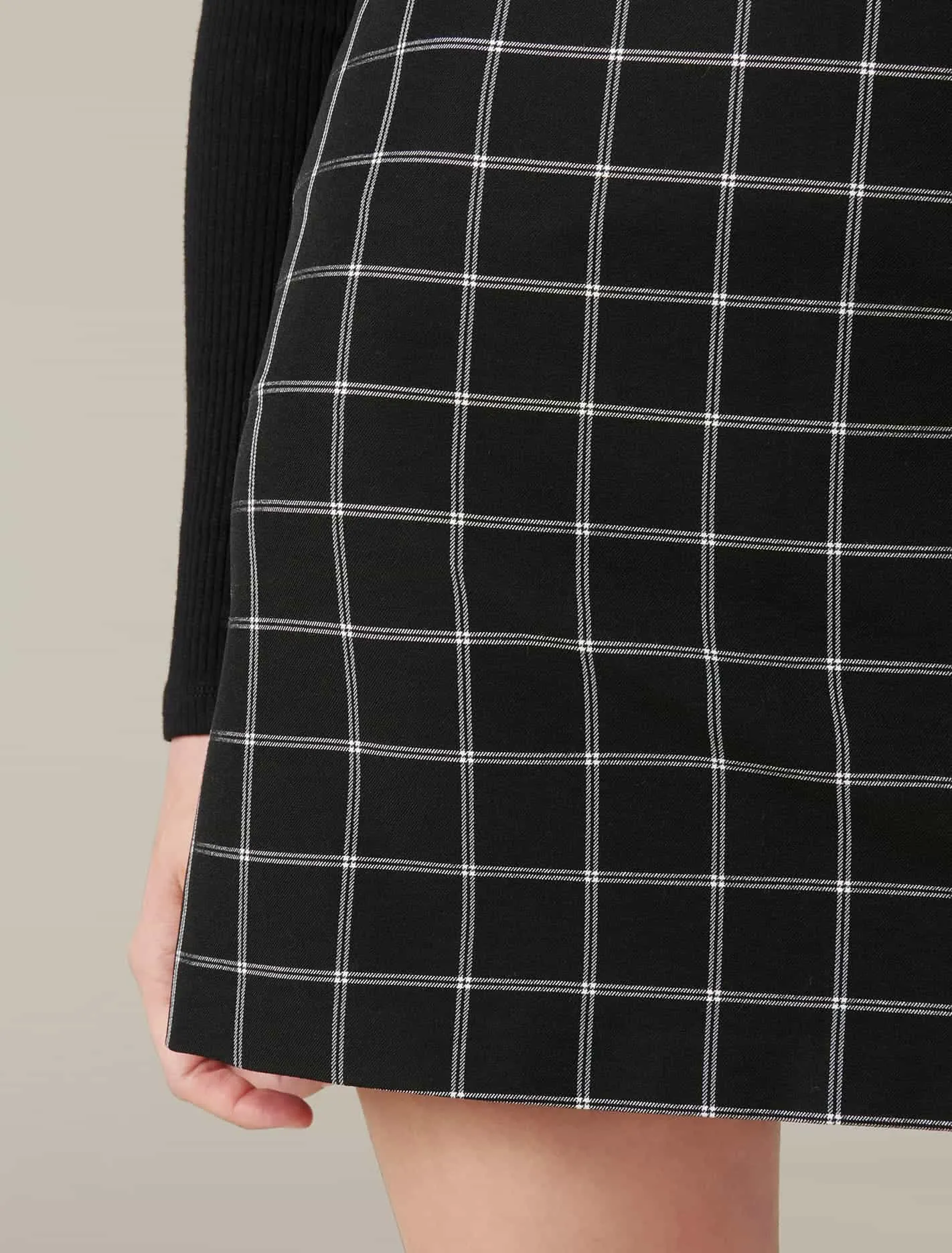 Naomi Windowpane Check Mini Skirt