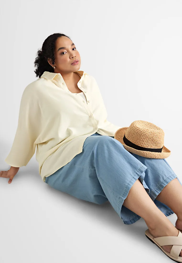 Natasia Linen Batwing 3/4 Sleeve Shirt