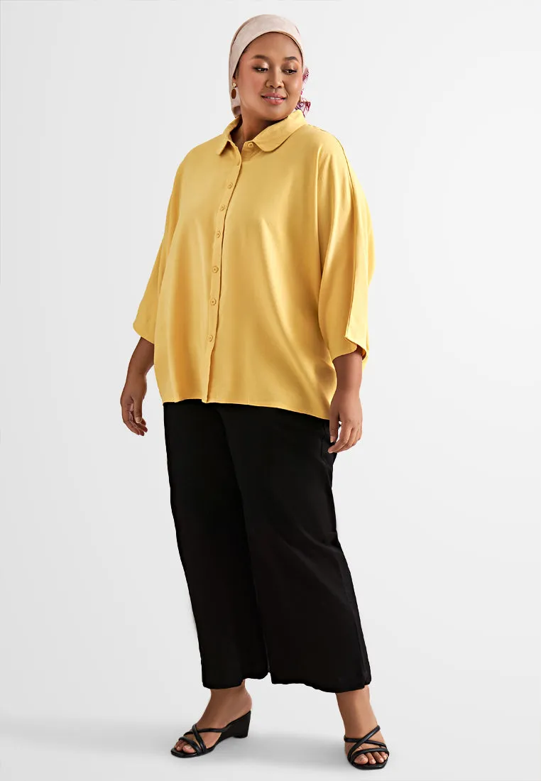 Natasia Linen Batwing 3/4 Sleeve Shirt