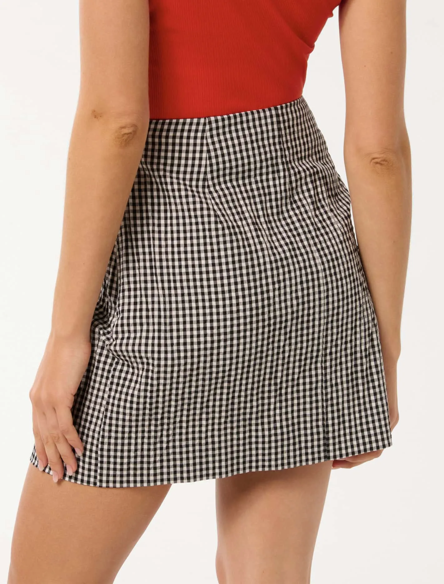 Nolani Gingham Wrap Mini Skirt