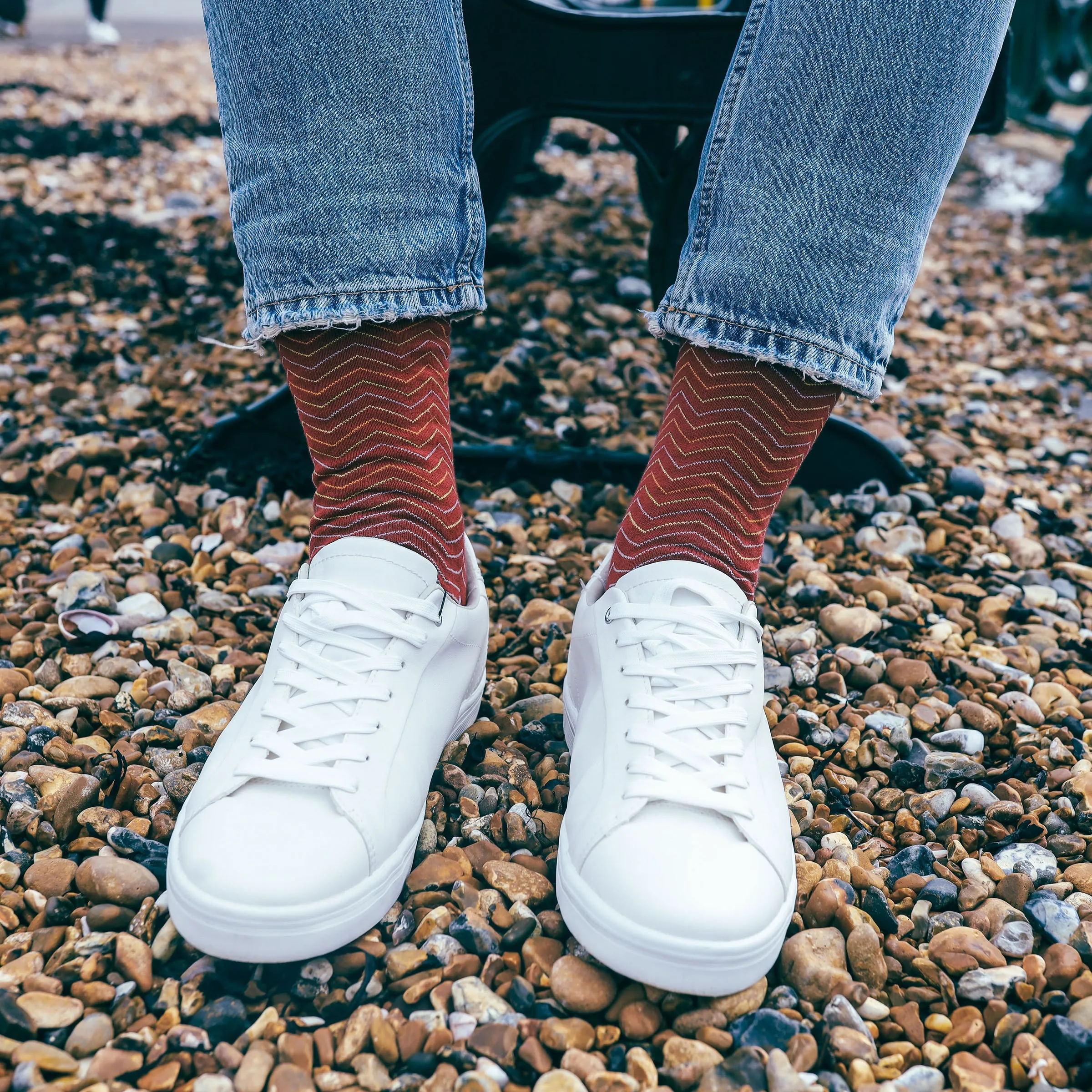 Oblique Men's Socks - Red