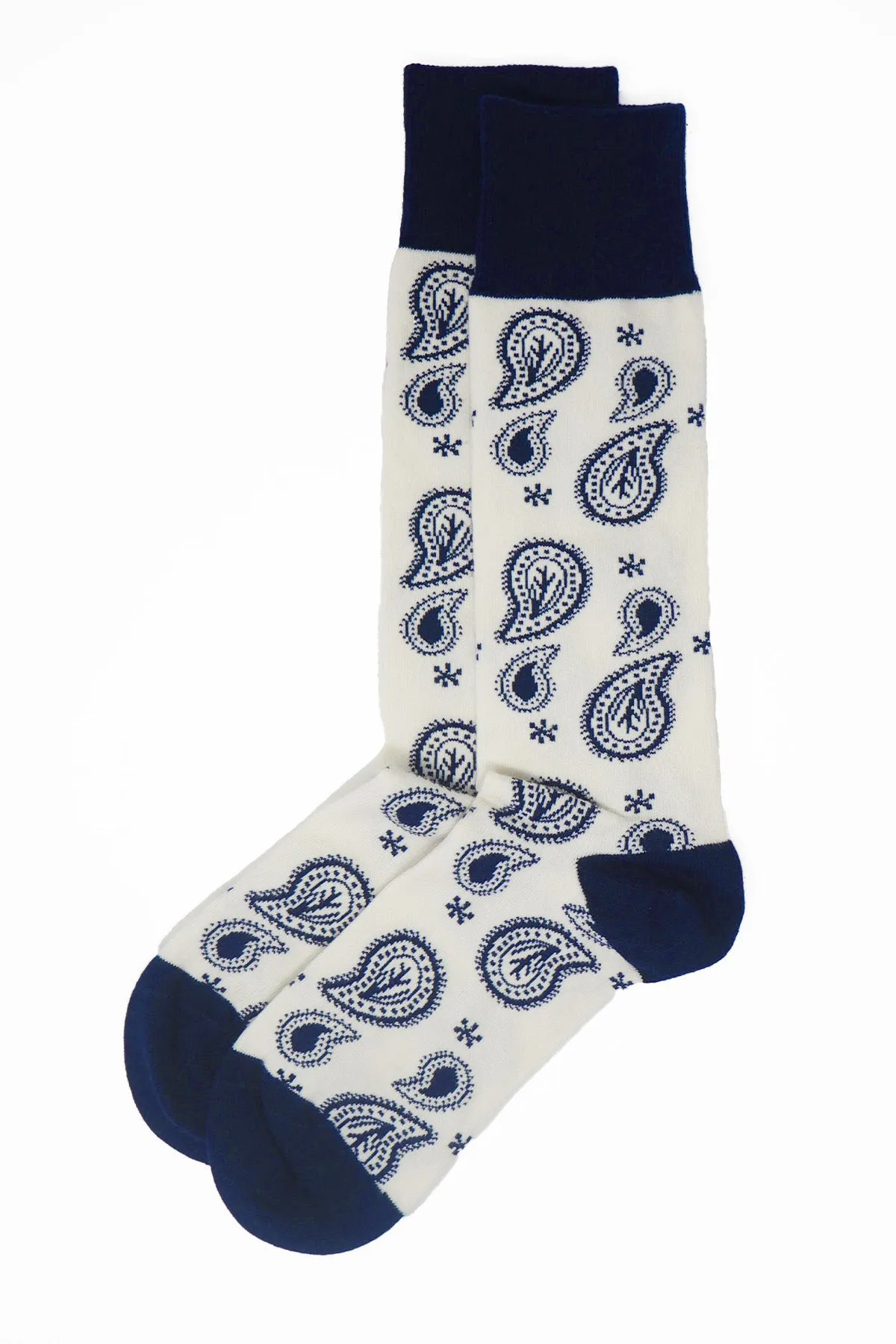 Paisley Men's Socks - Cream