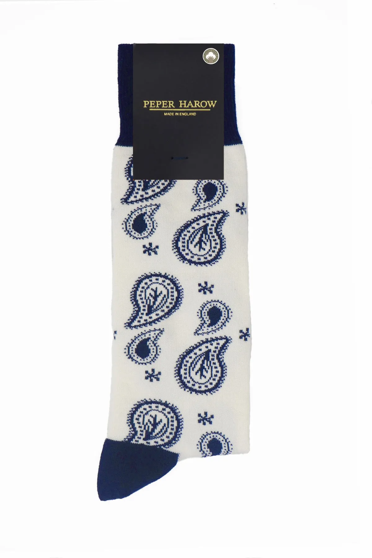 Paisley Men's Socks - Cream