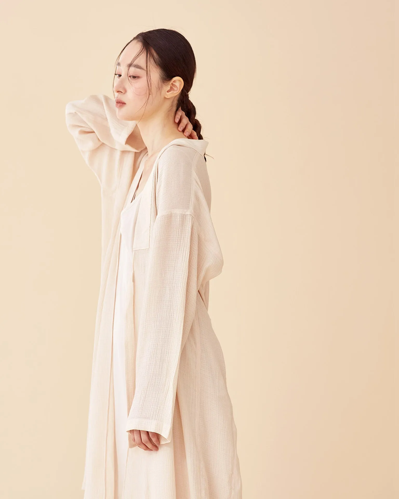 Pale Peach Multi-strap Robe / Long