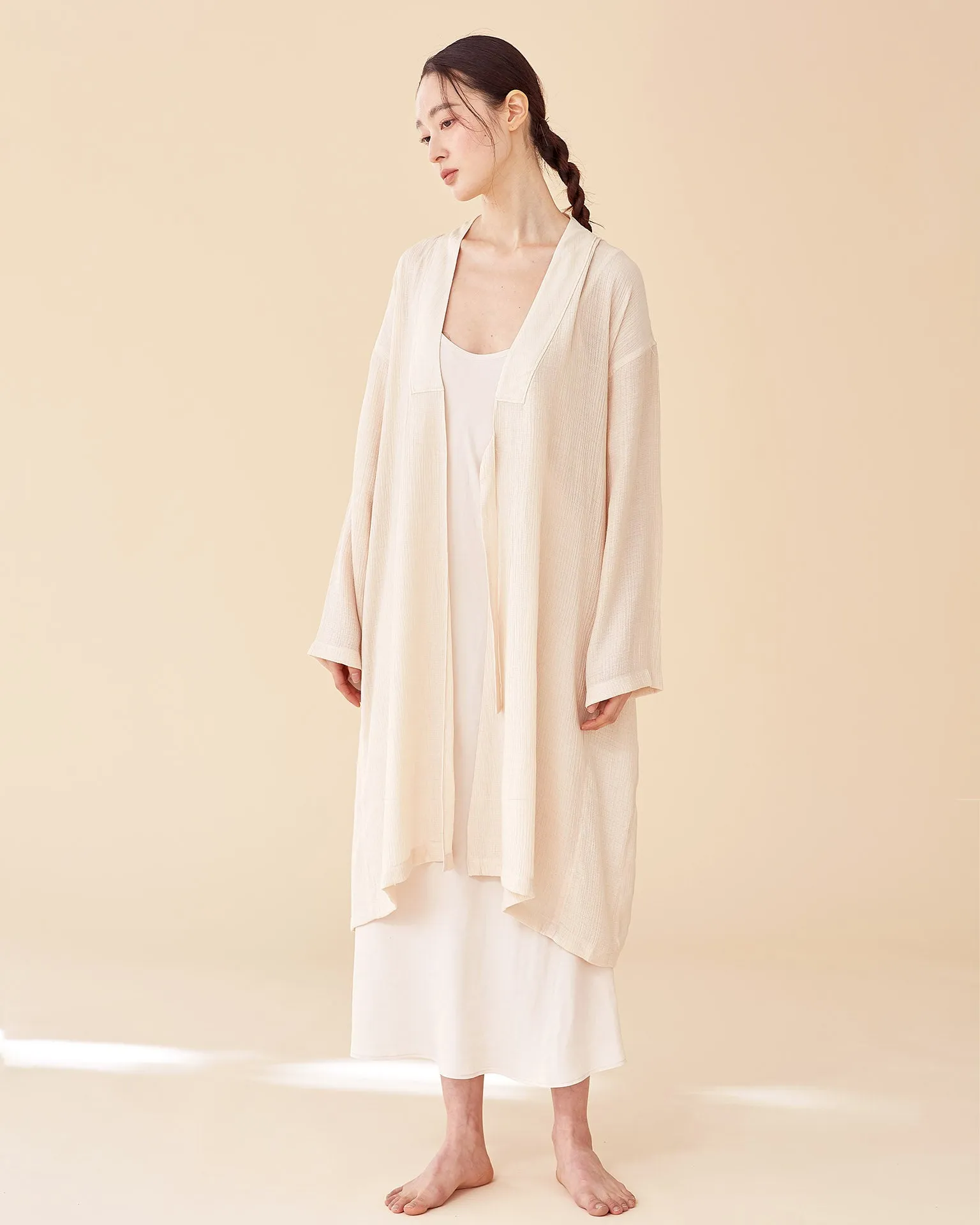 Pale Peach Multi-strap Robe / Long