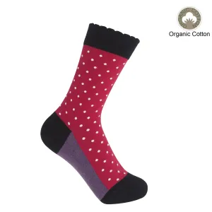 Pin Polka Women's Socks - Burgundy