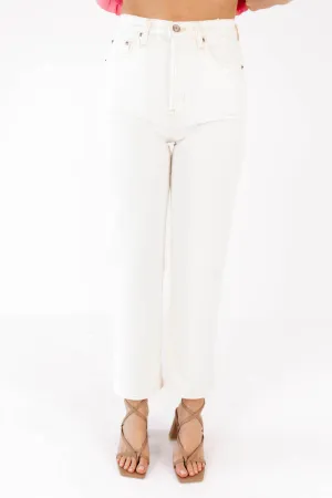 Pistola Cassie Crop Super High Rise Straight Jeans - Sand