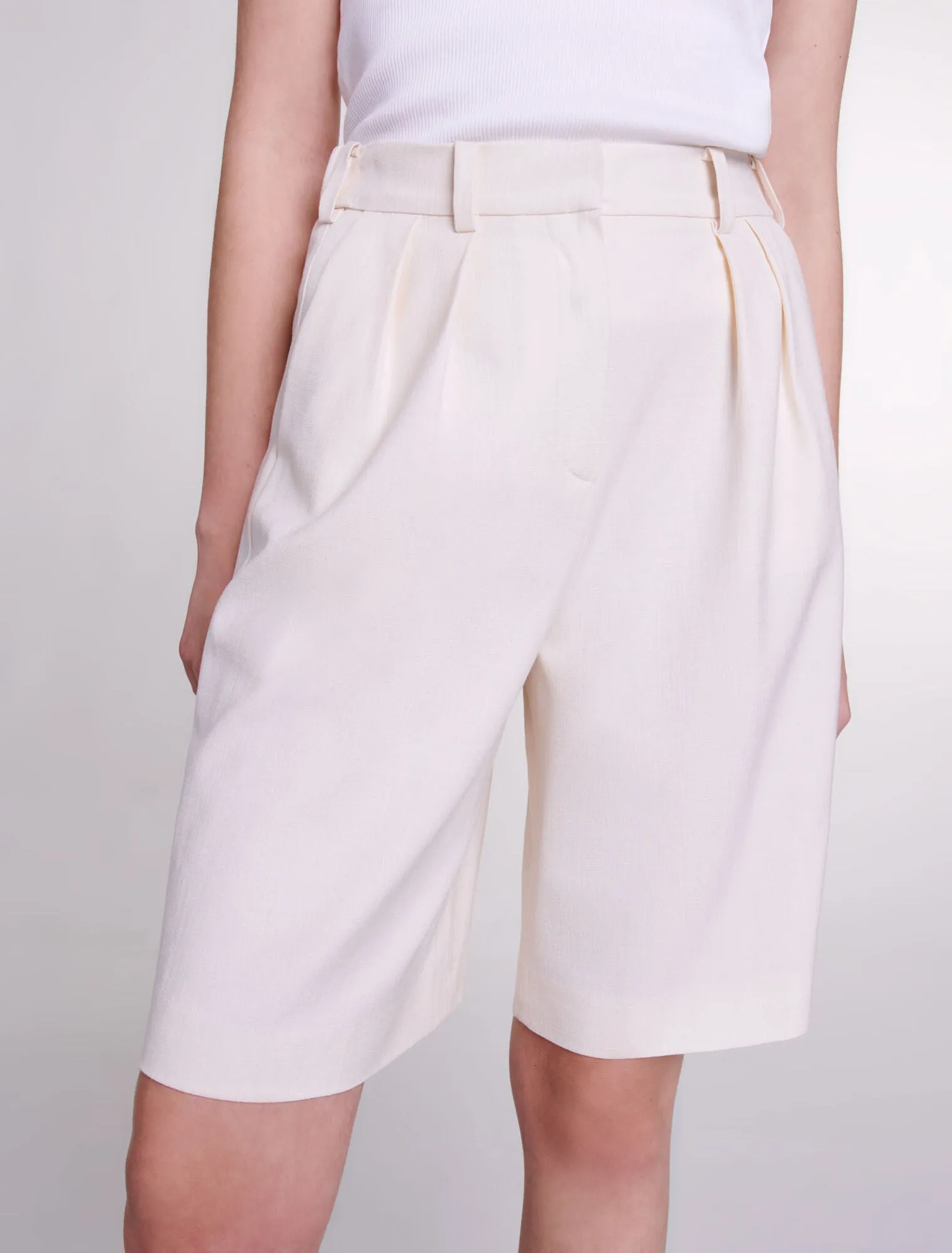 Pleated Bermuda Shorts