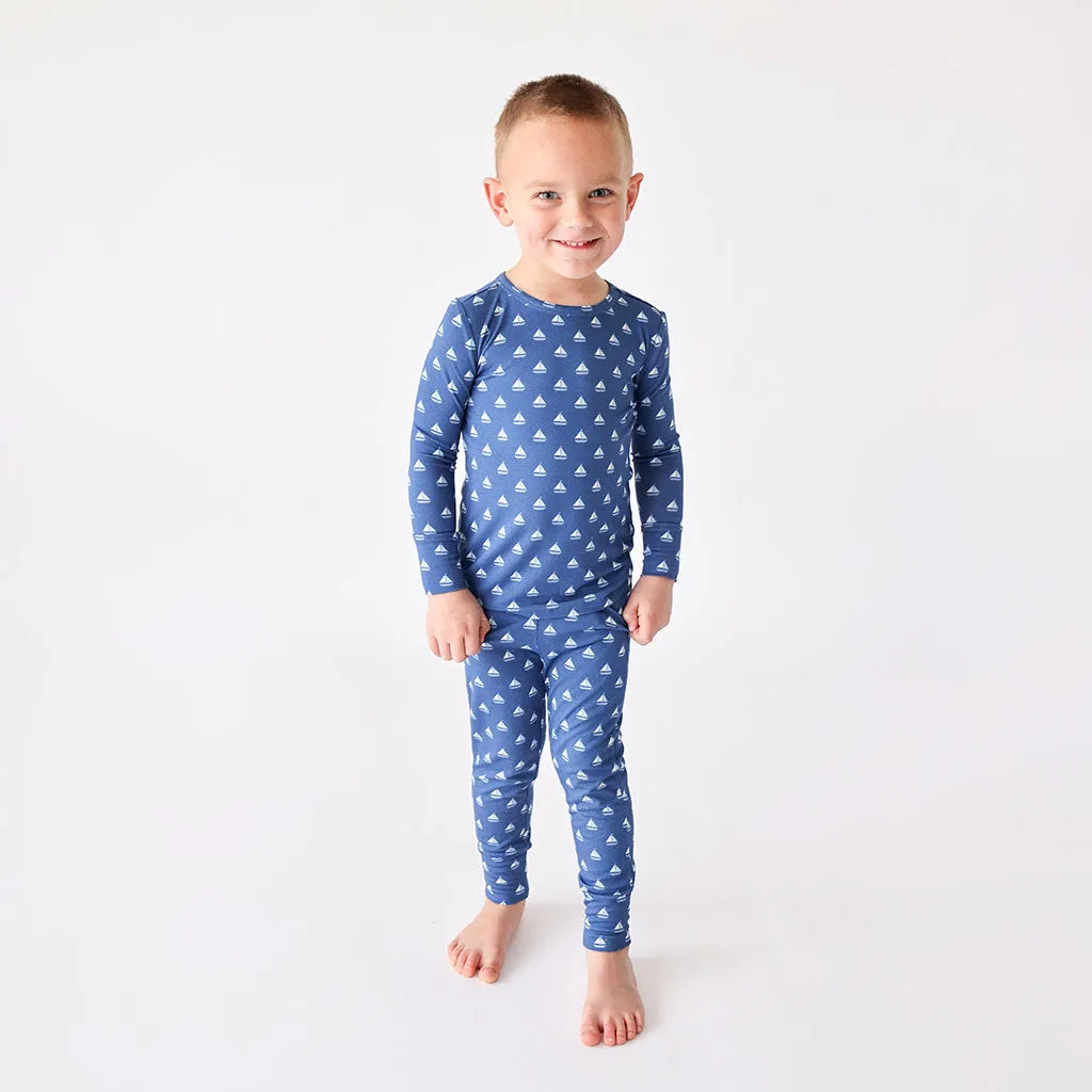 Posh Peanut Basic Long Sleeve Pajamas - Mariner