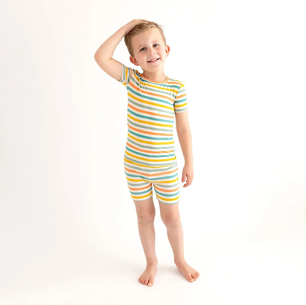 Posh Peanut Short Sleeve & Short Length Pajamas ~ Popsicle Stripe