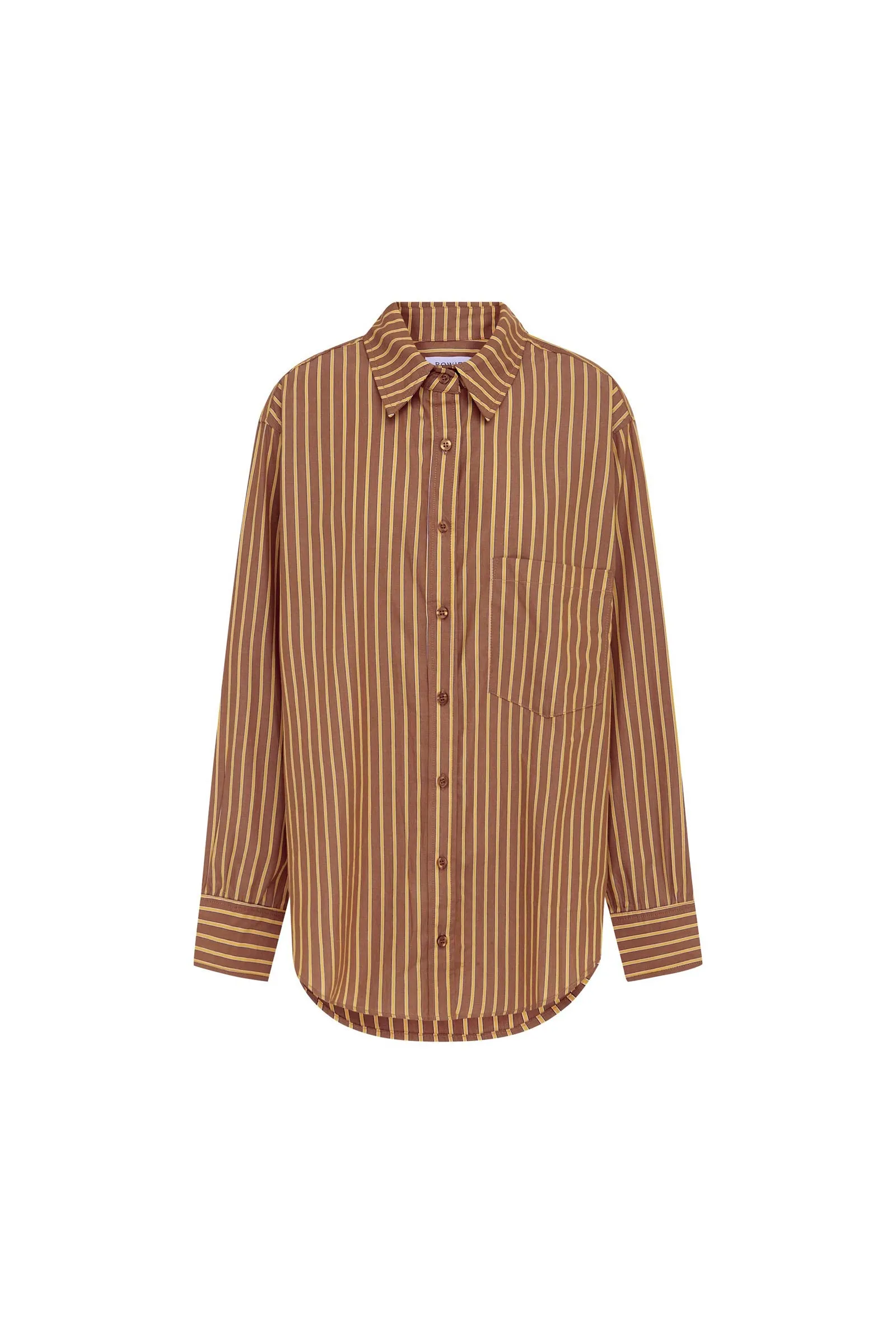 Ramona Stripe Long Sleeve Shirt - Tan Stripe