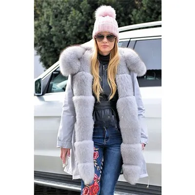 Real Fur Parka With Fox Fur Collar And Cuff Coats