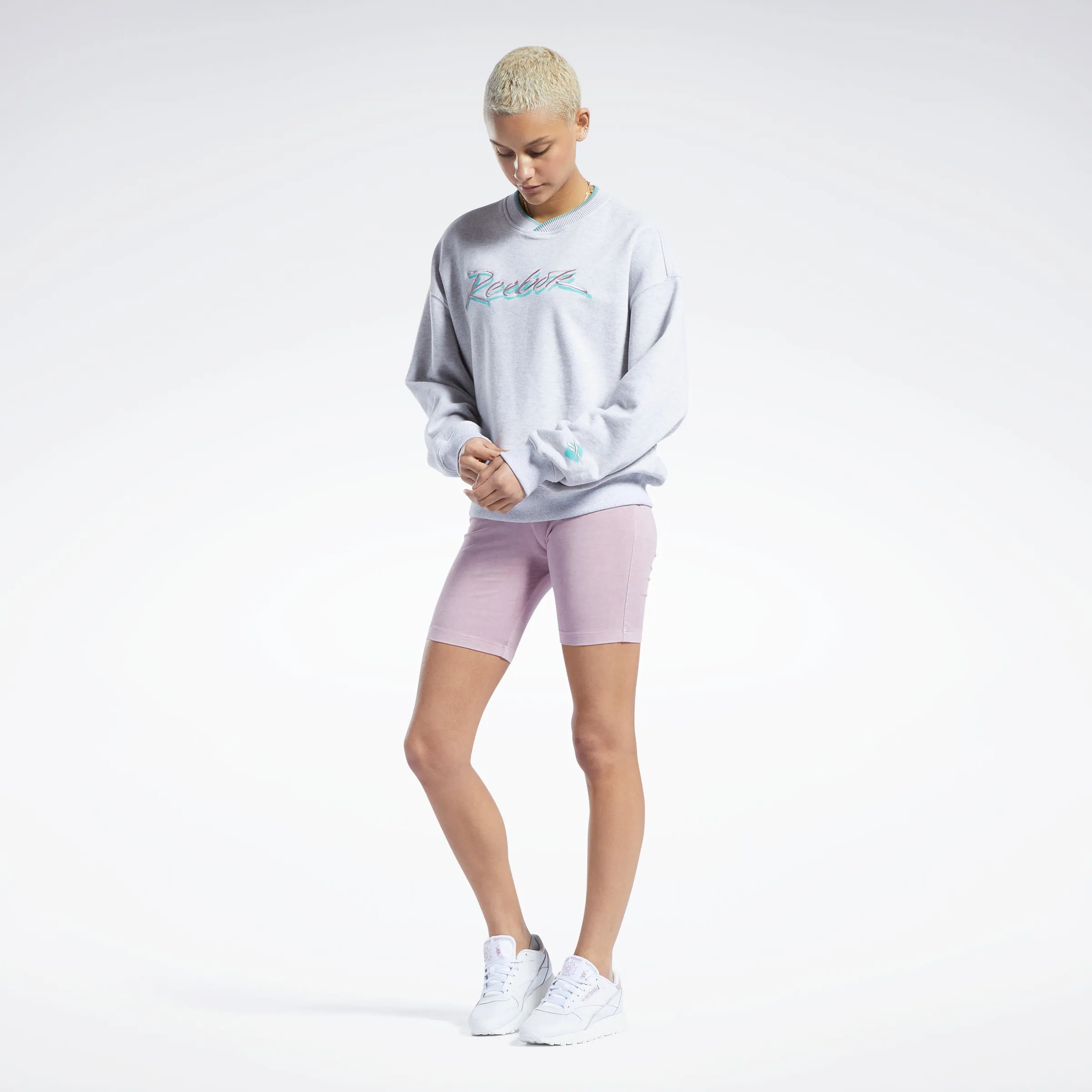 Reebok Apparel Women Classics Graphic Sweatshirt Lgreyh