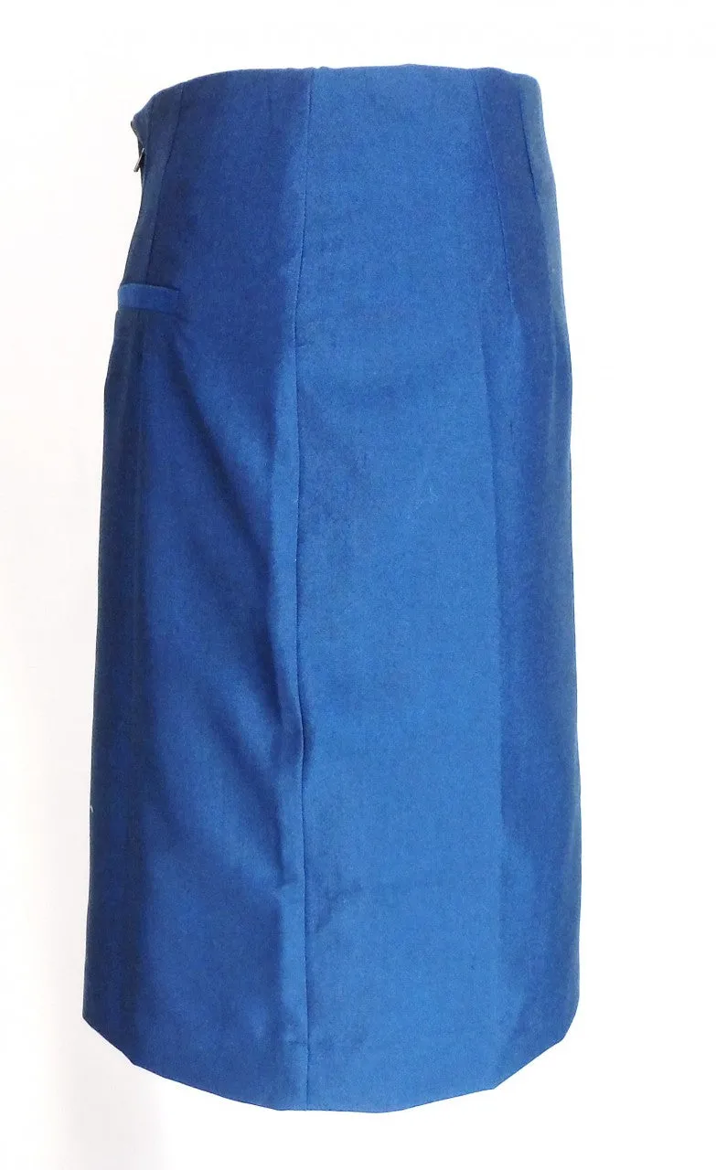 Relco Ladies Retro Mod Blue/Black Tonic Pencil Skirt