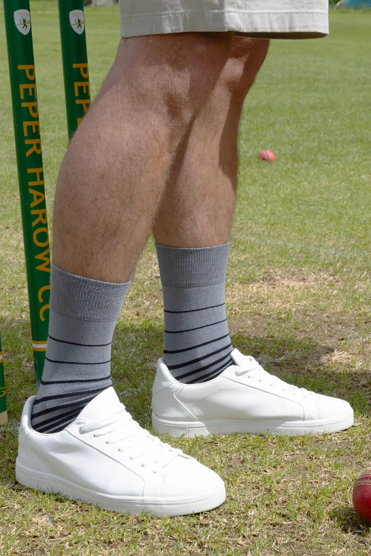 Retro Stripe Men's Socks - Grey