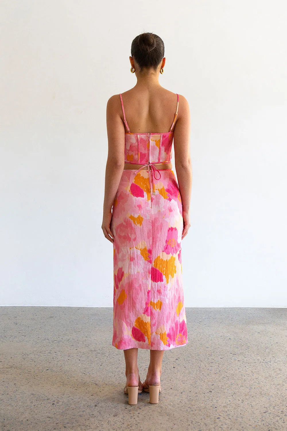 Serralina Midi Skirt - Pink Gerbera