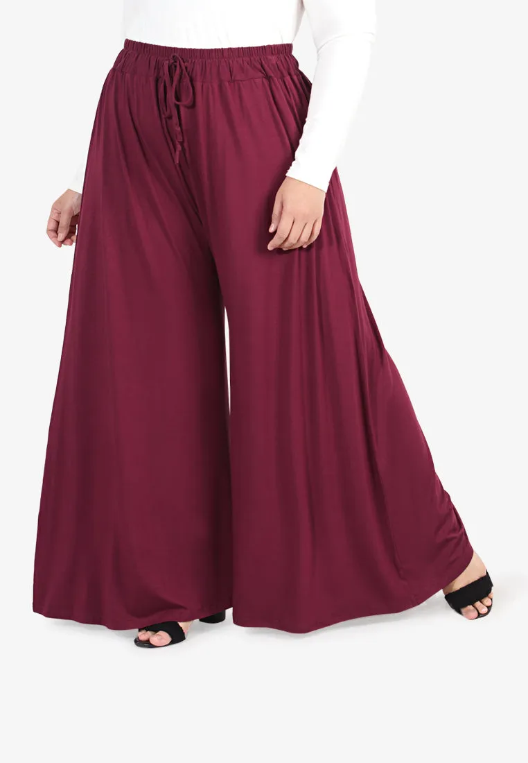 Shana Casual Palazzo Pants - Red