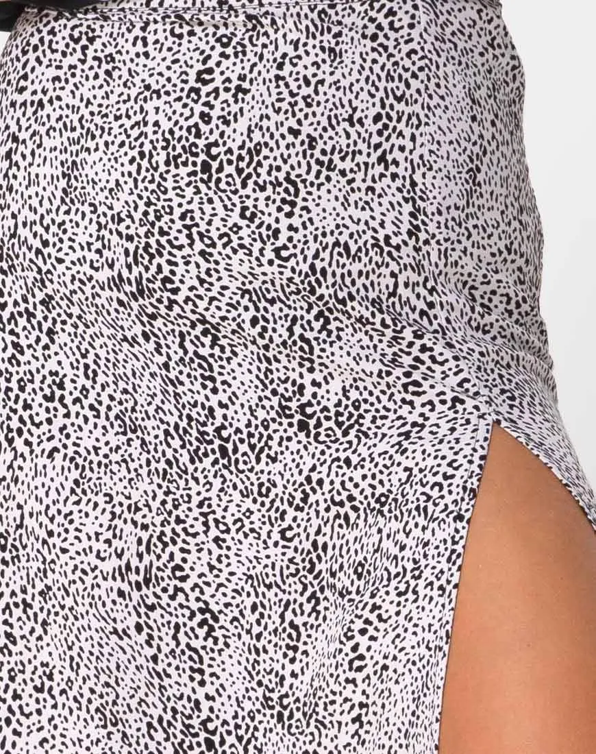 Shayk Midi Skirt in Leo Spot Black and White