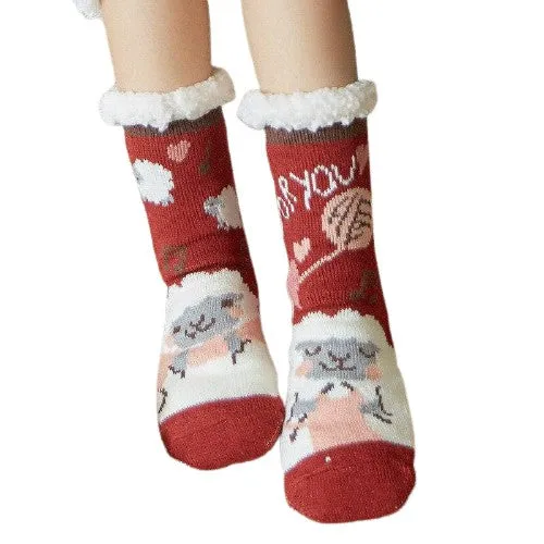 Sheep Cartoon Thick Warm Soft breathable Fluffy Socks