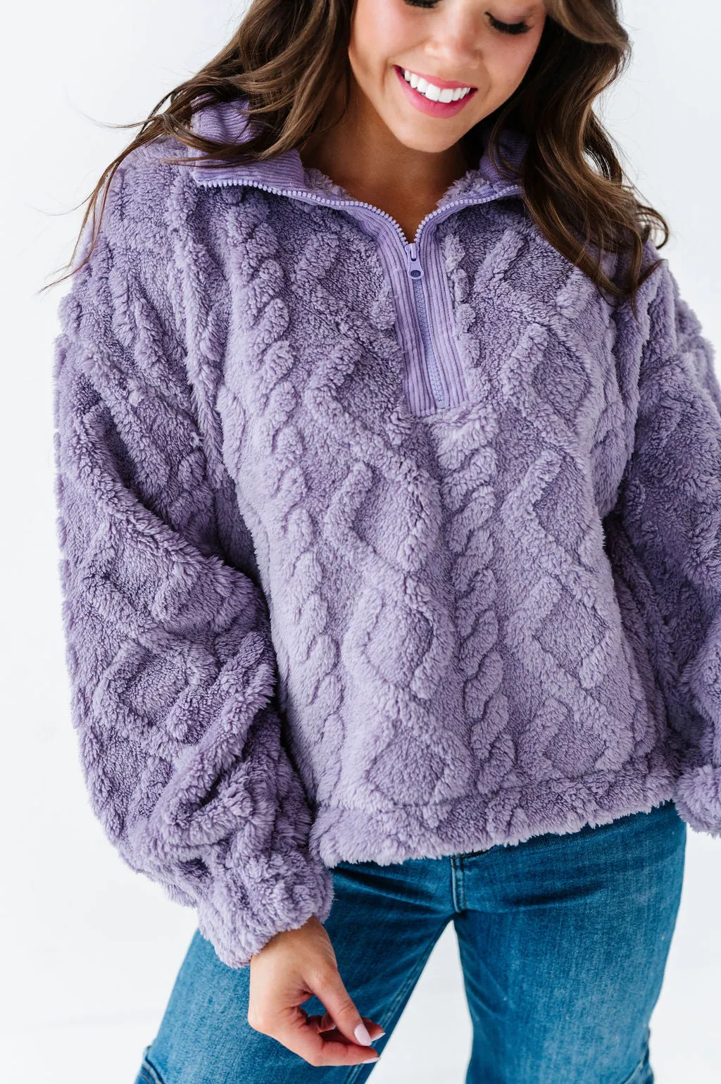 Shelley Bear Hug Pullover in Lavender