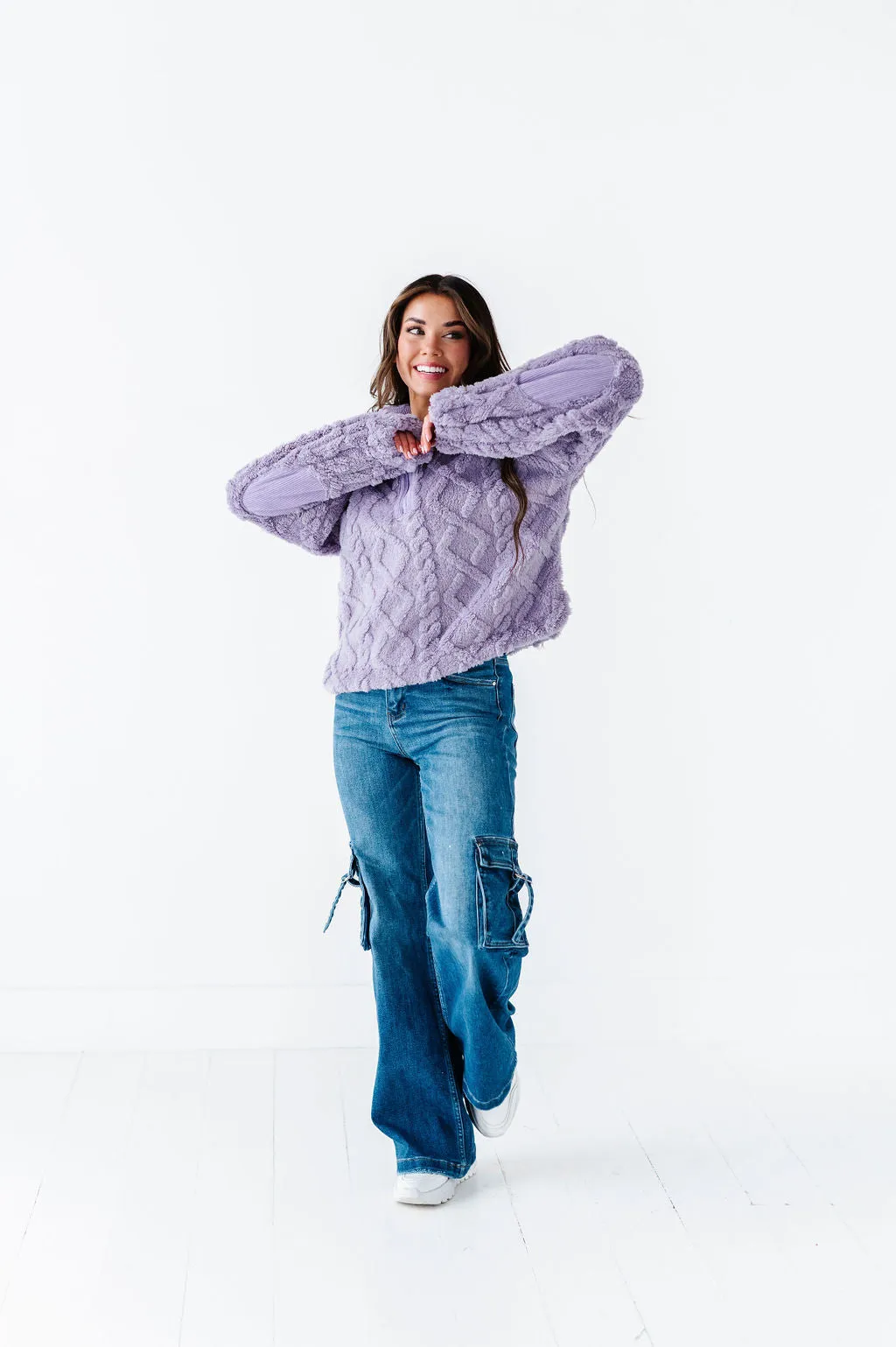 Shelley Bear Hug Pullover in Lavender