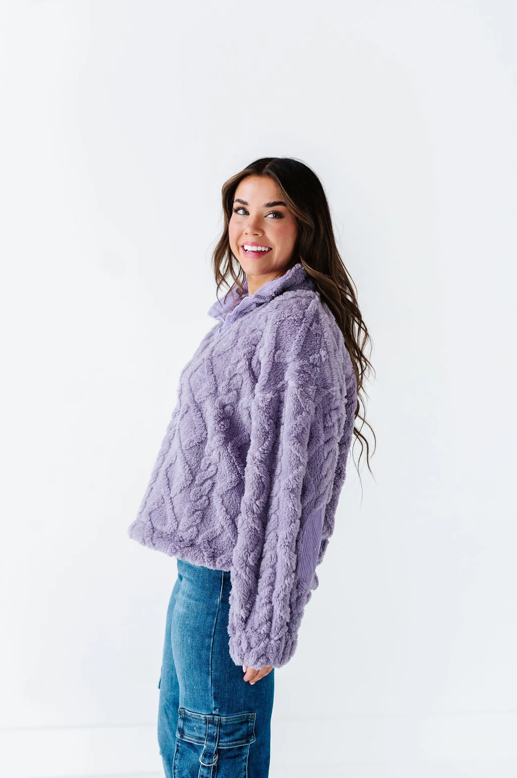 Shelley Bear Hug Pullover in Lavender